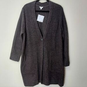 NWT J. Jill 1-Button Cardigan Charcoal Gray Size 1X